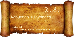 Kenyeres Alexandra névjegykártya