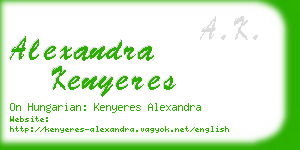 alexandra kenyeres business card